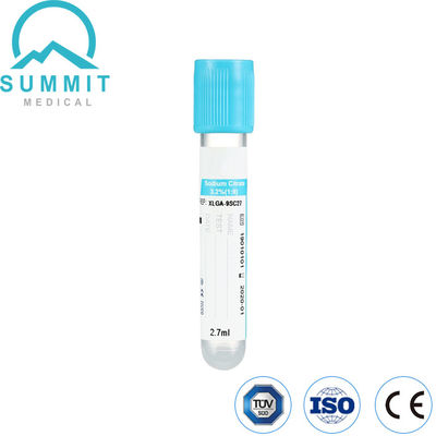 2.7 ml σωλήνα σιταρίου νατρίου, ανοιχτό μπλε πάνω, με πρόσθετο σιταρίου νατρίου 3,2%