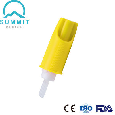 Αποστειρωμένη βελόνα 26G 1.6MM νυστεριών ασφάλειας συλλογής αίματος κίτρινα 100 κομμάτια ανά κιβώτιο