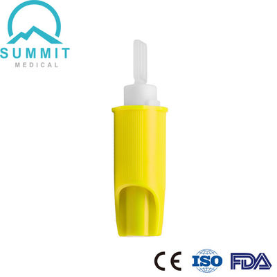 Αποστειρωμένη βελόνα 26G 1.6MM νυστεριών ασφάλειας συλλογής αίματος κίτρινα 100 κομμάτια ανά κιβώτιο