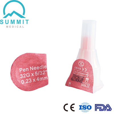 βελόνες μανδρών 32G 4mm για τις μάνδρες ινσουλίνης 100 κομμάτια χρώματος ροδάκινων