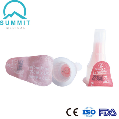 βελόνες μανδρών 32G 4mm για τις μάνδρες ινσουλίνης 100 κομμάτια χρώματος ροδάκινων