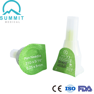 Οι άνετες βελόνες μανδρών εγχύσεων 31G 8mm ινσουλίνης λεπταίνουν εξαιρετικά τον τύπο
